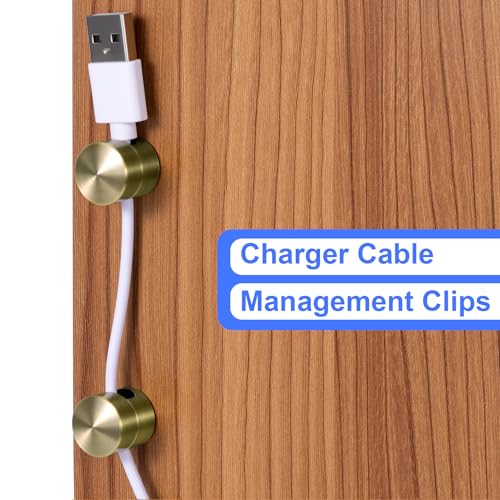 SmallCat 5Sets Charger Holders for Cords, Antique Copper Adhesive Cord Clip | Metal Cord Clips, Cable Anchor Holders, Adjustable Cable Management Wire Organizers for Desk, Office, Nightstand - color: Antique Copper, size: 5 Sets