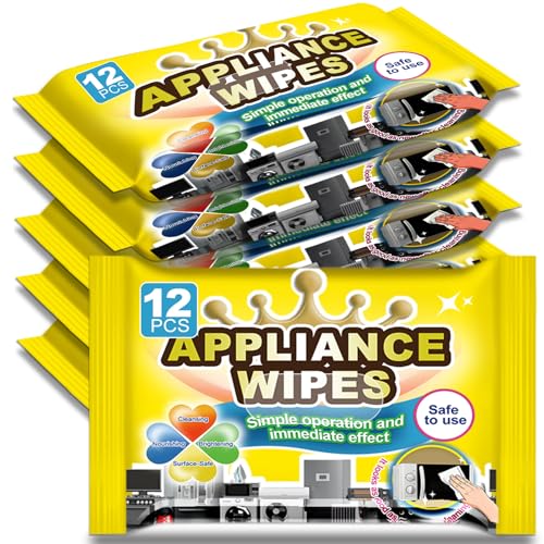 72Pcs Appliance Wipes for Cleaning Washing Machine, Dryer Stainless Steel Refrigerator, Glass Cooktop, Microwave, Dishwasher, Counter, Tile