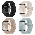 4 Pack Braided Stretchy Bands Compatible with Apple Watch 40mm 41mm 38mm 42mm 44mm 45mm 46mm 49mm Women Men, Breathable Nylon Elastic Daily Use Straps for iWatch Series 11/10 9 8 7 6 5 4 3 SE/Ultra 2 - color: Black/Starlight/MilkTea/Succulent, size: 42mm(