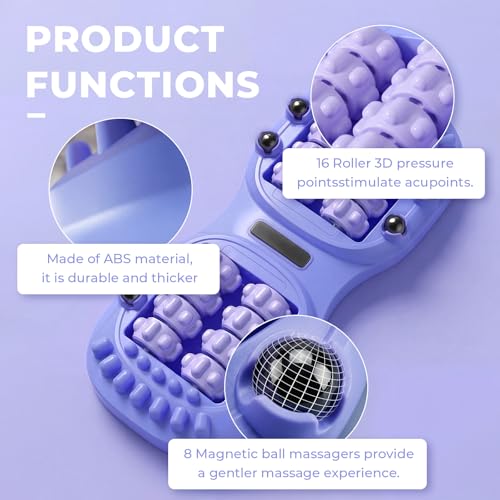 16 Wheel Foot Roller Massager, Ergonomic Feet Rolling Massager with 8 Magnetic Pressure Points for Circulation