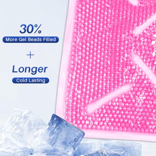 Knee Ice Pack Wrap for Pain Relief Reusable Gel Ice Wrap for Leg Injuries Swelling Knee Replacement Post-Surgery Recovery Adjustable Cold Compression Therapy Wrap for Arthritis Meniscus Tear (Pink) - color: Pink