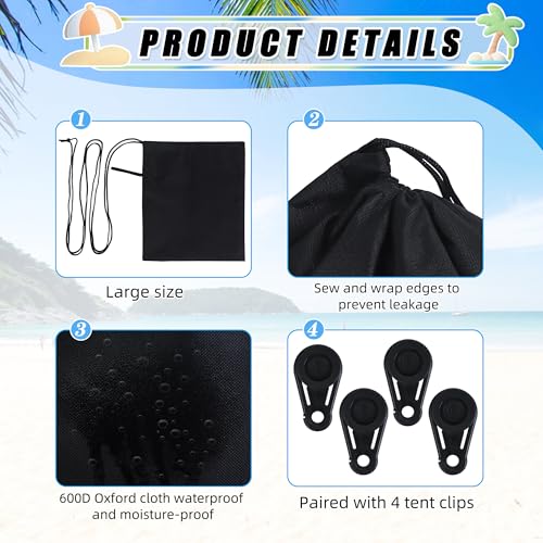 Bylion 2 Pack Beach Shade Accessories- Beach Canopy Wind Assist-600D Sandbags Weight Sun Canopy Assist Kits, Provide Shade in Breezes/No Wind Form Tent-Like Shape(Canopies Excluded) - color: Style 2-Black
