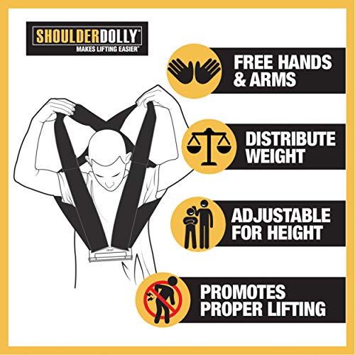 Shoulder Dolly Moving Straps - Lifting Strap for 2 Movers - Move, Lift, Carry, And Secure Furniture, Appliances, Heavy, Bulky Objects Safely, Efficiently, More Easily Like The Pros - LD1000 - size: 1 Pack