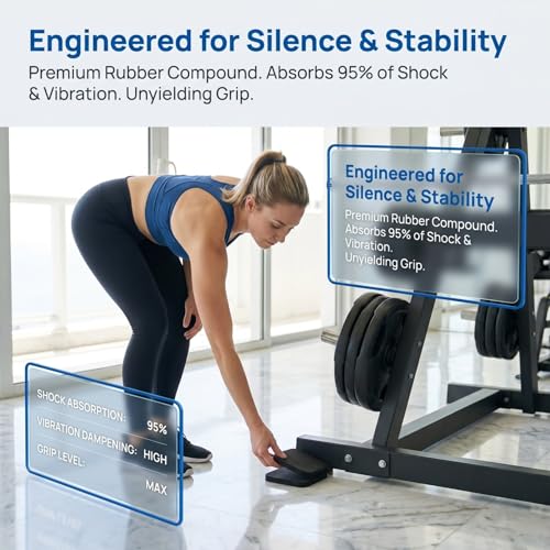 4Pcs Treadmill Pads Exercise Equipment Mats Floor Protectors for Home Gym Reduce Noise Vibration and Protect Floors 3.93X3.93X0.39In