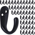 IBosins 50PCS Coat Hooks Wall Mounted Single Prong Robe Hook for Hanging Towel Hooks with 100 Screws for Cup, Mug, Bags, Hat, Cap, Scarf, Pet leashes - color: 50 Pcs Black