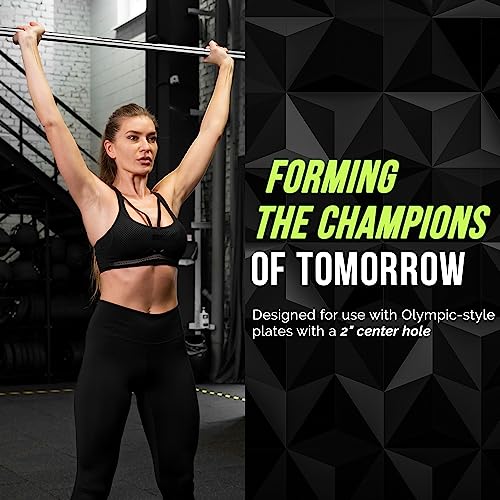 Rage Fitness Olympic Training Barbell (6FT) (15 Pound Weight) (300 LBS Capacity), Home Gym Fitness Equipment, Strength Training Workout Bar, Weight bar for Squats, Deadlift, Weightlifting, Bench Press