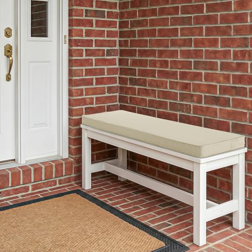 Outdoor Bench Cushion, Water-Resistant & Fade-Resistant, Porch Swing Cushions with Ties, Patio Furniture Seat Pads for Entryway Loveseat Settee, Removable Cover Non-Slip Bottom, 36 x 14 Inch, Beige - color: Beige, size: 36" x 14" 1 Pack