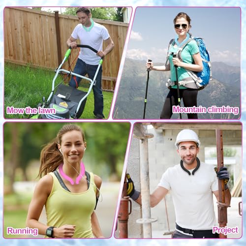 Neck Cooling Tube with Cold Insulated Bag,Neck Cooler Wraps,Reusable 18℃/64℉ Ice Neck Ring Wearable Body Cooling Products for Summer (Rose*2) - color: Rose*2