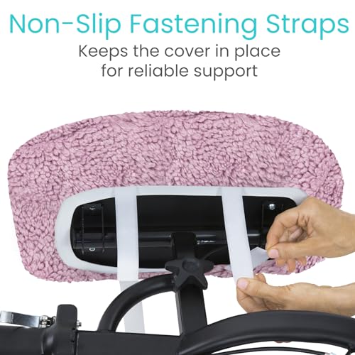 Vive Mobility Knee Scooter Pad Cover - Soft Plush Adult Sheepskin Memory Foam Cushion, Walker Accessory for Knee Roller, Padded Accessories Leg Cart Improves Comfort with Injury, Universal Fit (Pink) - color: Pink