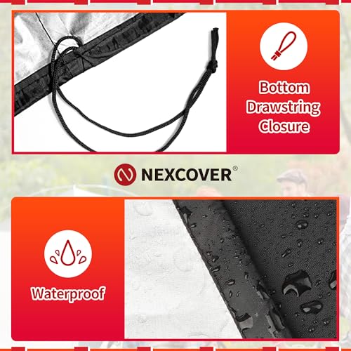 NEXCOVER Kettle Grill Cover-26.5 Inch Charcoal BBQ Smoker Cover Round for Barbecue, Fade & UV Resistant Small Waterproof Weather Resistant Material for Weber 22" Charcoal Grill - size: Round 26.5"Dia