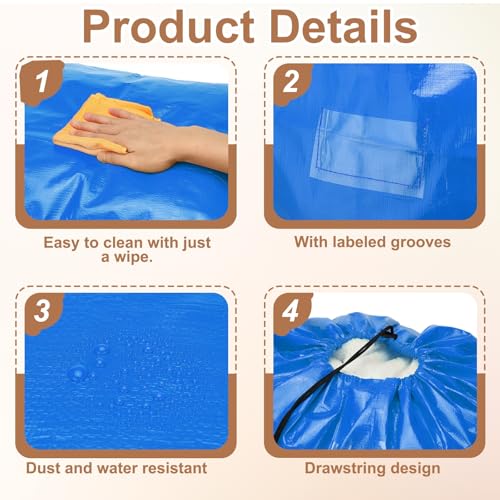 uxcell 2Pcs Extra Large Moving Bags, 20 x 18 x 25" Heavy Duty Woven Clothes Storage Totes Waterproof Packing Bags with Elastic Band and Handle for Home Camping Packing Quilts, Blue - color: Blue, size: 20.1 x 18 x 25"