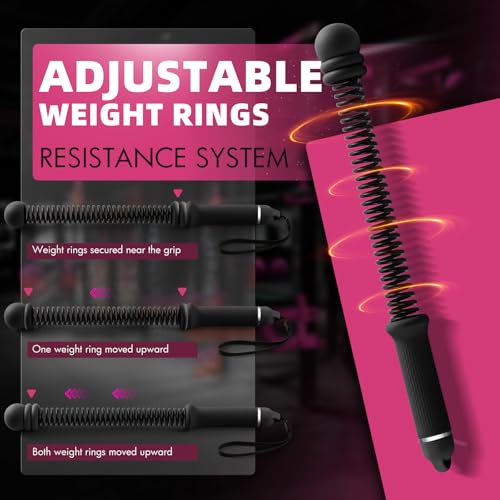 Chillchard Battle Ropes for Home Gym, Weighted Ropeless Battle Ropes | Cordless Battle Ropes with Adjustable Resistance Springs, Portable Home Workout Equipment for HIIT Cardio & Strength Training - color: Black