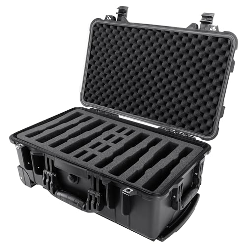 22" Roller Travel Hard Handgun Case Waterproof with Custom Foam Insert