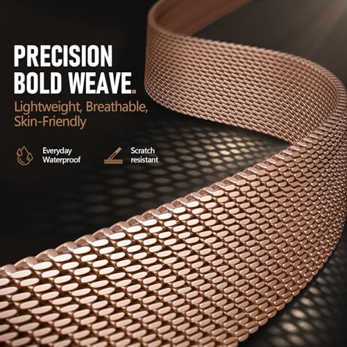 Milanese Loop Compatible with Apple Watch Band 40mm 41mm 42mm 38mm Men Women, Magnetic Buckle Strap Stainless Steel Mesh Metal Bands for iWatch Series 11 10 9 8 7 6 5 4 3 SE3/2/1 - color: 04-Rose Gold, size: 38/40/41/42mm(s10/11)
