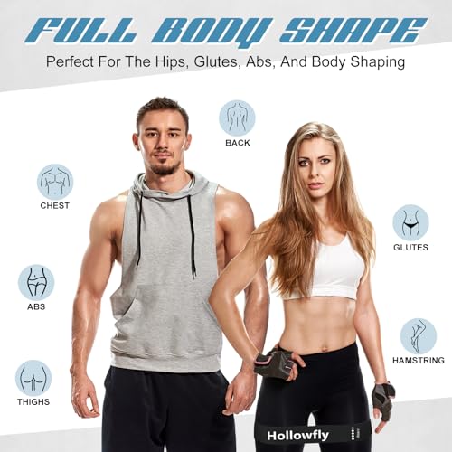 Hollowfly 12 Pcs Latex Resistance Loop Exercise Bands for Booty Workout Stretch Exercise Bands Non Slip for Legs Squat Resistance Loop Women Men Starter Butt Hip Thigh Fitness - color: Black, style: Heavy
