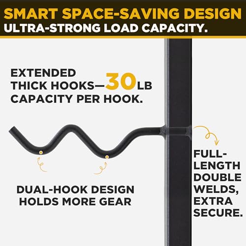 Cable Attachment Storage Rack, LAT Pulldown Bar Holder, Home Gym Organizer for Cable Handles and Attachments - color: Vert.+Horiz.-2pis