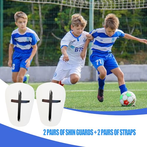 TOMIYO Mini Shin Guards Soccer,Small Extra Small Protective Equipment Pads | Small Tiny ShinGuards Kids Ages 4-6 Calf Protective Gear Fixed Straps and Socks, Light Soft EVA Reduce Impact for Player - color: White Base Cross, size: X-Small