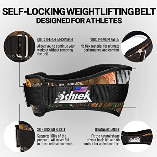 Schiek Sports Model 2004 Nylon 4 3/4" Weight Lifting Belt - Black - color: Camo, size: X-Small