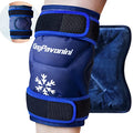 KingPavonini XXL Knee Ice Pack Wrap Around Entire Knee After Surgery, Large Reusable Gel Ice Pack for Injuries, Pain Relief, Swelling, Sports Injuries, 1 Pack (Blue) - style: Blue