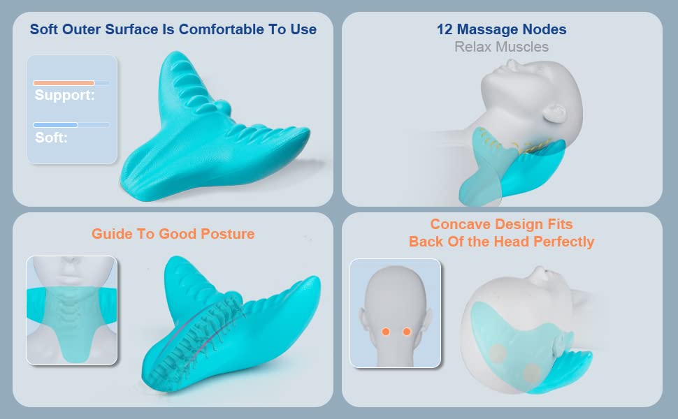 Cervical Neck Traction Device, Neck and Shoulder Relaxer, Cervical Traction Device, Neck Relaxer with Massage Nodes, Headache Relief