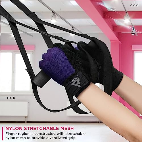 RDX Weight Lifting Gloves Gym Workout, Full Finger Touch Screen, Breathable Anti Slip Padded Palm Protection, Fitness Strength Training Powerlifting HIIT WOD Exercise, Men Women Home Gym Cycling - color: PINK, size: Large