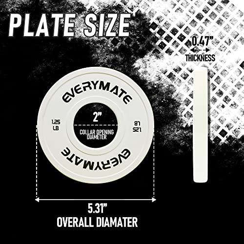 EVERYMATE Change Weight Plates 1.25LB 2.5LB 5LB Set Fractional Plate Olympic Bumper Plates for Cross Training Bumper Weight Plates Steel Insert Strength Training Weight Plates - color: 1.25 LB x2