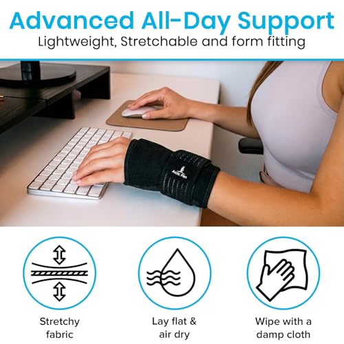 Arctic Flex Wrist & Thumb Ice Pack Wrap - Extra Strength Hot & Cold Therapy | Reusable Hand Freeze Sleeve - for Arthritis, Carpal Tunnel, Surgery, & Pain Relief (Fits Left & Right) - color: Black, size: Medium