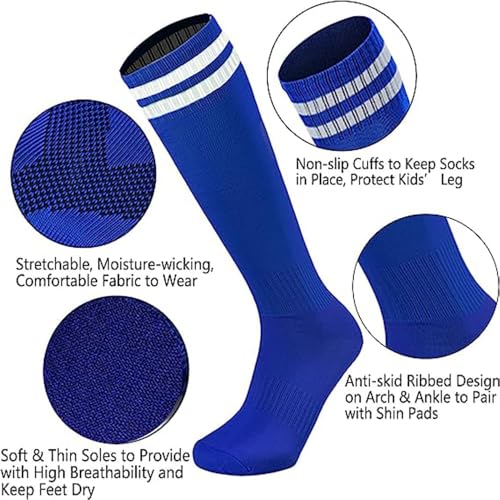 Soccer Shin Guards and Socks for Toddler Kids, Lightweight Soccer Shin Pads & Sleeves Equipment, Protective Defender Gear for 3-6 Years Old Children Boys Girls Sports Game - color: Blue