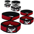 BEAST RAGE Heavy Duty Lifting Wrist Straps for Weightlifting, Figure 8 Loop Powerlifting Deadlift Strap Wraps Weights Padded Support Professional Fitness Gym Bodybuilding - color: Red