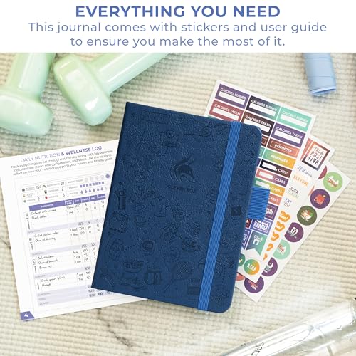 Clever Fox Fitness & Food Journal, Workout Planner, 4.2"x5.7" Mystic Blue | Lasts 3 months, undated hardcover exercise & weight loss journal for women, gym, diet, meal tracker, calorie counter book - color: Mystic Blue, size: Pocket (4.2" x 5.7")