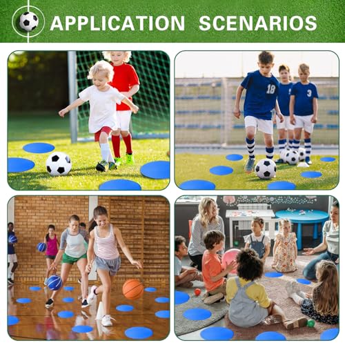 Poly Spot Markers 4 inch/9 inch Non-Slip Rubber Agility Training Markers Floor Dots Flat Field Cones for Football, Soccer, Basketball, School Exercise Drills, Dance Practice - color: Blue, size: 9 inch