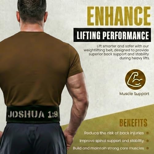 Christian Lever Weight Lifting Belt- 10mm Thick Leather Weightlifting Belt for Men & Women- Durable Leather Weight Belt for Men- High Strength Powerlifting Belt- Squat Belt, Deadlifting Belt | Faith Lever Weight Belt for Men, Secure Steel Lever Buckle, Du