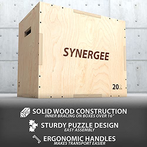 Synergee 3 in 1 Wood Plyo Box – Multiple Sizes - color: Wood Plyo - 24/20/16