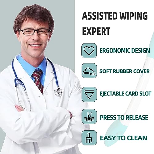 Fanwer Toilet Aids for Wiping Bottom - 15.7" Long Reach Comfort Butt Wiper Tools - Bottom Buddy Wiping aid Self Assist for Men, Women, Disabled,Elderly,Pregnant,and Back Surgery Recovery (2 Pack)