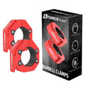 Quick Release Olympic Barbell Collars 2" (Pair) - Non-Slip Weightlifting Barbell Clips for Secure Powerlifting, Home & Gym - High-Strength Metal Bar Clamps Magnetic - style: PRO-RED-MAG