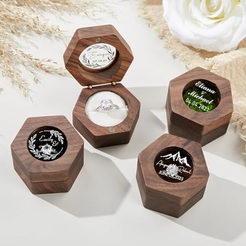 wood ring box (D-custom) - color: D-custom