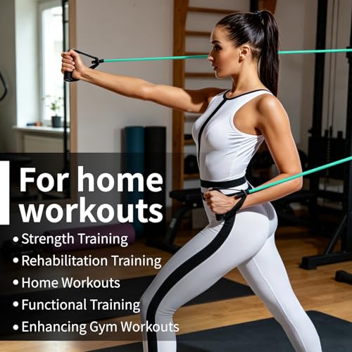 10-Pack Bulk Resistance Bands with Handles, Same Resistance Level, for Resistance Training, Physical Therapy, Home Workouts, Fitness & Pilates - color: Green 15-20LBS