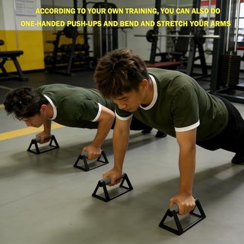 Triangular Push Up Bars with Non-Slip Base & Wrist Support，1 Pair | Non-slip base push up bars，Stable Push Up Stands for Home Gym, Chest and Arm Workout Equipment for Men and Women