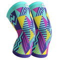 Sport Knee Brace for Women & Men - Knee Compression Sleeve for Running Knee Pain, Workout Sports Brace for dancing, Basketball, Fitness, Hiking(Wave Graphics, M, 2 Pack) - size: Medium, style: Wave Graphics