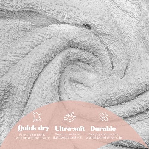 (Pack of 12 White Bath Towels Bulk 20x40 Inches -100% Cotton Economy Cheap Bath Towels for Commercial Uses, Gym, Salon, Spa & Hair - Quick Drying -Bath Towel Sets Bulk - size: 20x40 pack of 12