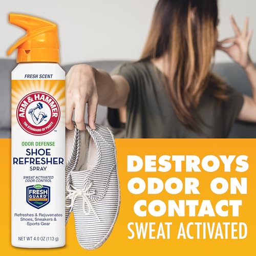 Arm and Hammer Shoe Refresher Spray, Multi-Purpose Odor Remover for All Types of Footwear, Shoe Deodorizer Spray, Shoe Odor Eliminator, Shoe Spray, Shoe Smell Eliminator, 4 oz (1 Pack) - size: 1 Ounce (Pack of 1)