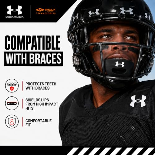 Under Armour Football Lip Guard - Mouthpiece with Strap, Full Mouth Protection for Braces - White Camo - color: White Camo