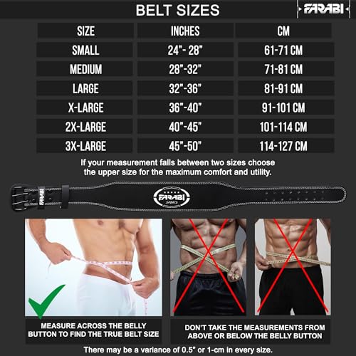 Farabi Sports Powerlifting Belt 100% Genuine Leather Weight Lifting Belt 4" wide Gym Belt Men and Women Weightlifting Belt for Gym Training Bodybuilding and Workout belt - size: Large