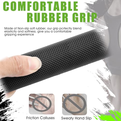 Double D Row Handle LAT Pulldown Attachments, 1.3 Inch Diameter Big Comfort Rubber Grip V Bar Attachmentt for Cable Machine Home Gym Accessory - color: Double D&Tricep Rope