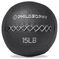 Philosophy Gym Wall Ball - Soft Shell Weighted Medicine Ball with Non-Slip Grip - style: 15 LB