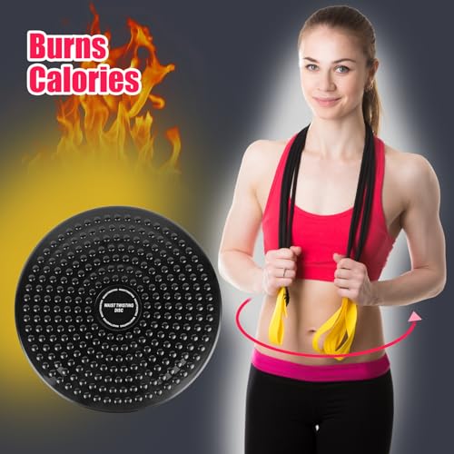 H H&J HUAJIAN Waist Whisper Disc,Body Twister Waist Twister Body Shaping Rotating Board for Women's Twisting Sports Equipment Aerobic Exercise Foot Massage - color: Black