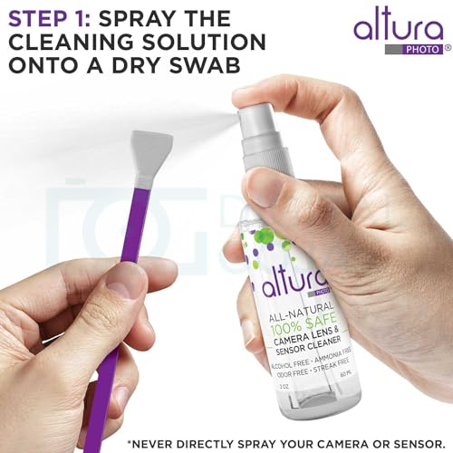 Altura Photo Camera Cleaning Kit, APS-C Sensor Cleaner for DSLR Mirrorless | Streak-Free Results, Includes All-Natural Cleaner, Swabs, Pen, Blower, Brush, Cloth & Hard Case - style: APS-C