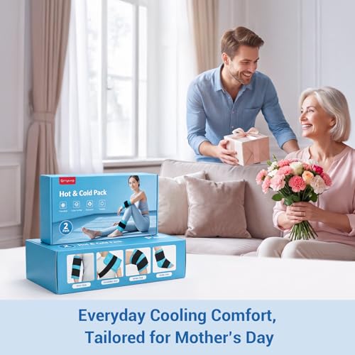 Comfytemp Gel Ice Packs for Injuries Reusable, FSA Eligible HSA, Hot Cold Compress Soft Ice Packs, Pain Relief for Ankles, Knees, Wrist, Shoulders, Back and More, Recovery Items for Men Women, 2Packs - size: 10"x5"