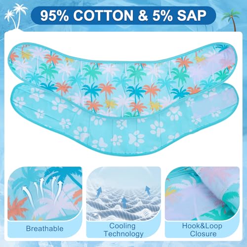 BEAUTYZOO Dog Cooling Bandana for Medium Large Dogs, 2 Pack Instant Cooling Bandanas Breathable Cooling Ice Towel Neck Wraps, Pet Scarf Keep Dogs Cool in Hot Summer - color: Blue Paw + Tree, size: Small(Neck Girth:9-15in)