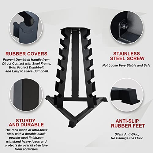 Balelinko Home Gym Equipment Workouts Strength Training Weight Loss Pilates Weights Yoga Sets Weights for Women, Men, Seniors and Youth - color: Black, style: Triangular Dumbbell Rack